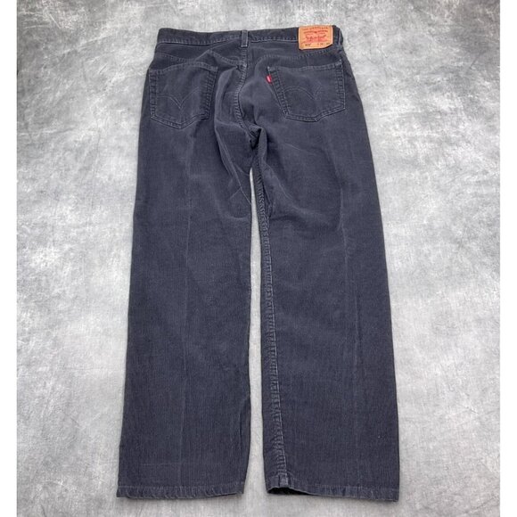 Levis 505 Pants Men 36W x 30L Gray Corduroy Regular Fit Cotton Black Batwing VTG - Picture 11 of 14